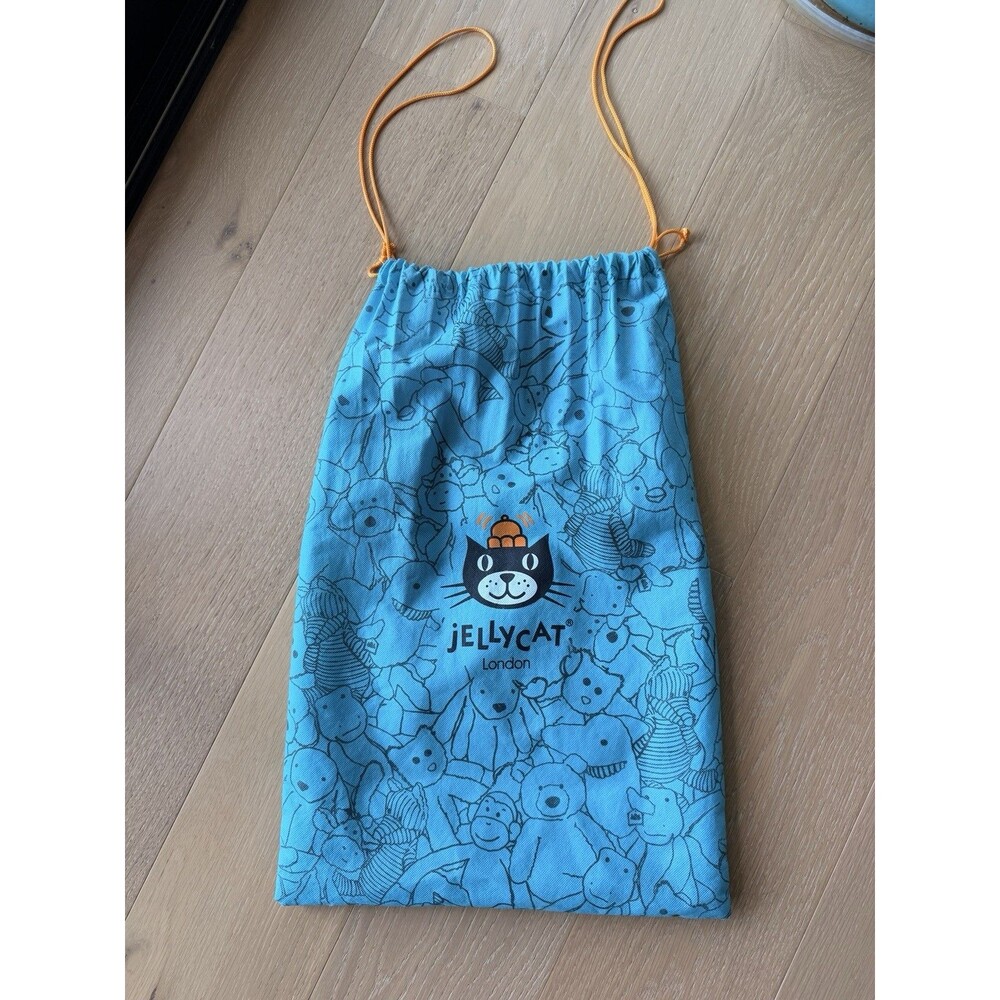 Jellycat London Drawstring Dust Bag Pouch 15" X 23" Blue Jelly Cat Plush Large